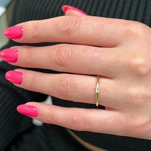 Rachel Koen Baguette Cut Diamond Ring 14K Yellow Gold 0.07cttw Size 7